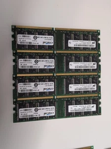 4 X 1GB Desktop RAM Memory Sticks DDR SDRAM 180-Pin Crucial 128MX6 Micron - Picture 1 of 1