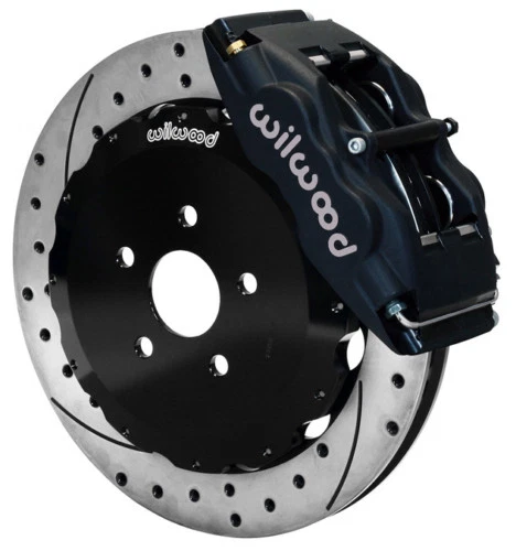 WILWOOD DISC BRAKE KIT,FRONT,05-10 SCION TC,13" DRILLED ROTORS,BLACK CALIPERS - Image 1 of 1