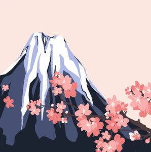 Paint By Numbers DIY Painting Kit 20 x 20 Framed CHERRY BLOSSOM MOUNTAIN AU - Bild 1 von 6