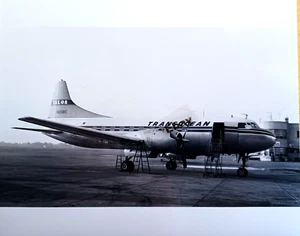 TRANSOCEAN CONVAIR 240 Photo on Ramp, measures 10in x 7in - Picture 1 of 1