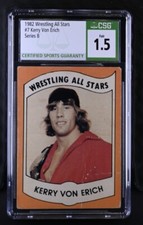 1982 WRESTLING ALL-STARS-SERIES B #7 KERRY VON ERICH ~ CSG 1.5 Rookie WWE WWF