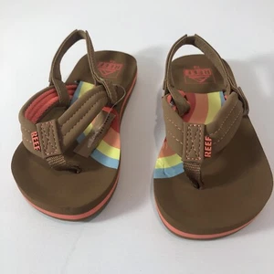 Reef Mädchen Kleinkind Ahi Regenbogen Sandalen Größe 7/8 hellbraun/bunt neu - Bild 1 von 8