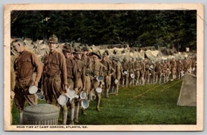 Vintage 1917 Mess Time At Camp Gordon Atlanta GA Postcard Company K military - Picture 1 of 2