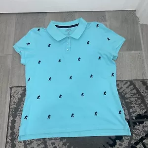 Disney World Parks Blue Polo Shirt Mickey Mouse Embroidered All Over Size XL - Picture 1 of 5