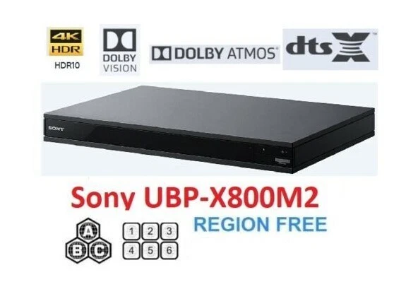 REPRODUCTOR DE DVD BLU-RAY SONY UBP-X800M2 4K UHD LIBRE DE TODAS LAS REGIONES ZONA A, B, C Y DVD: 0-9, Foto 1 de 2