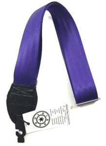 Souldier Guitar Strap (soldier) - Seatbelt Purple Black Leather Ends Handmade - Picture 1 of 5