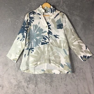 Camicia blusa lino Dolcezza vintage spiaggia curry pastello estate top donna tg S - Foto 1 di 16