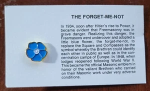 FORGET ME KNOT MASONIC MASON LODGE LAPEL PIN 1/2 inch with small card - Bild 1 von 1