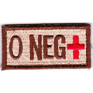 Blood Type O Negative Desert Patch Hook And Loop - Picture 1 of 6