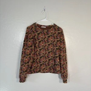Marine Layer Sweatshirt Medium Pullover Floral Colorful Organic Cotton Crew - Picture 1 of 6