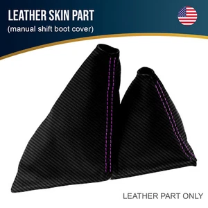 Fits 84-89 Toyota Runner 4x4 Carbon Manual Shift Boot Purple Stitch 10.5" - Picture 1 of 8
