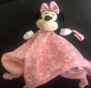 Disney Baby Girl Minnie Mouse Pink Hearts Security Blanket Lovey Plush Lovie - Picture 1 of 5