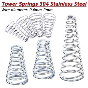 Conical Compression Tower Springs 304 Stainless Steel Pressure Spring 0.4mm-2mm - Picture 1 of 6