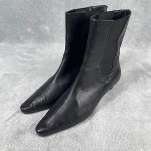 Salvatore Ferragamo Women's Boots US 7 Black Leather Almond Toe Chelsea Boots - Picture 1 of 15
