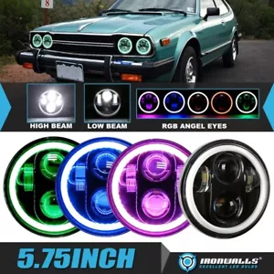 4X 5.75" INCH LED Headlight RGB Angel Eyes Hi-Lo Beam for 1976-1981 Honda Accord - Picture 1 of 12