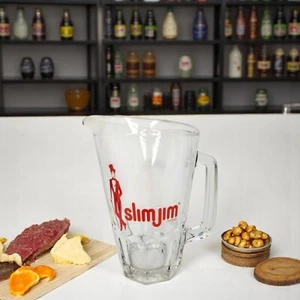 Slim Jim Marke Vintage 1980er Glas Bierkrug 8,5" hoch 5" Durchmesser 32 Oz. - Bild 1 von 13