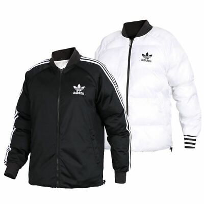 Adidas Womens Sports REVERSIBLE Jacket Puffer Coat Full Zip Jacket Black/White • 60.98€