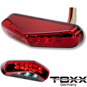 ToXx Luz Trasera LED con Iluminación Matrícula Negro Rojo Universal Moto 12V - Imagen 1 de 6