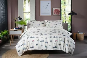 On The Farm Land Design Duvet Cover Set Cotton Rich Superking Bed Size Natural - Picture 1 of 4