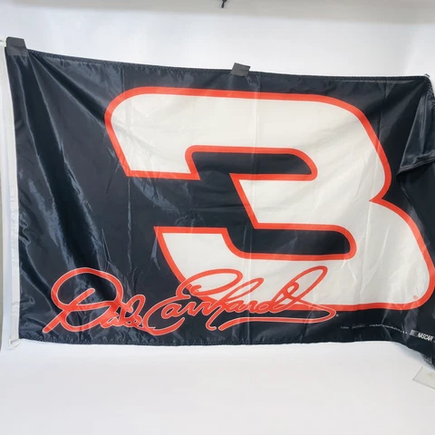 Dale Earnhardt #3 NASCAR Logo Flag 3x5ft - With Plastic Flag D Rings Wincraft Cover