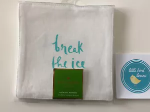 Set/4 Kate Spade Cocktail Napkins Small Talk 6" x 6" White Multi New 2 available - Picture 1 of 7
