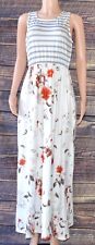 Simplee Women's Floral Printed Casual Maxi Dress Striped Summer Long Size Large
