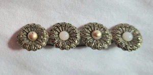 Marcasite flowers brooch. - Picture 1 of 2