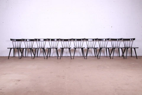 Paul McCobb Planner Group Mid-Century Modern Spindle Back Dining Chairs, 10 Cover