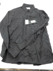 SAINT LAURENT BLACK PATTERNED BUTTON DOWN MENS US MED ITALIAN 42 481867Y116R - Picture 1 of 3