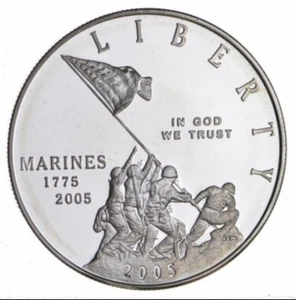 Proof 2005 Marine Corps - US Commemorative 90% Silver Dollar - Picture 1 of 2