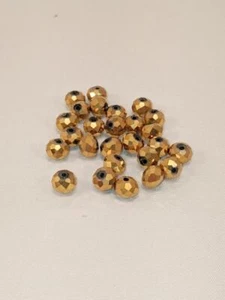 8mm Czech glass Metallic gold faceted Rondelle beads 35 pcs. - Picture 1 of 2