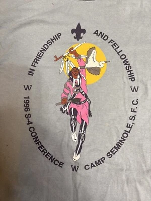 Camiseta vintage 96 Camp Seminole puntada única talla XL hecha en EE. UU. Foto 1 de 4