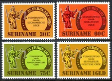 Suriname 568-571, Mnh.government Renovation.economic, Social, Politica Ordini,
