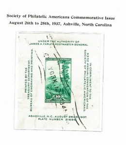 1937 U.S. COMMEMORATIVE SPA S/S Sc#797 Used Scarce Used - Picture 1 of 1