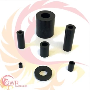 8 x espaciadores de plástico negro nailon lavadoras separadas M2 M2.5 M3 M4 M5 M6 M8 M10 M12 - Imagen 1 de 1