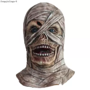 New Halloween Horror Mummy Mask Helmet Latex Zombie Headgear Cosplay Party Props - Picture 1 of 5
