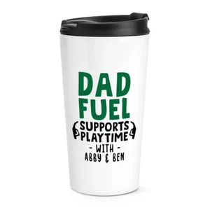 Personalisierter Vater Kraftstoff unterstützt Spielzeit Reise Becher Tasse Vatertag lustiger Witz - Bild 1 von 1