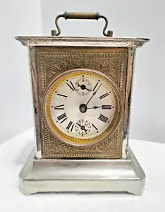 Antique German Carriage Clock Junghams Musical Alarm -runs -unrestored AF - Bild 1 von 11