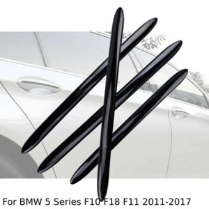 4x Cubierta de manija de puerta lateral negra a rayas para BMW Serie 5 F10 F18 F11 11-17 - Imagen 1 de 4