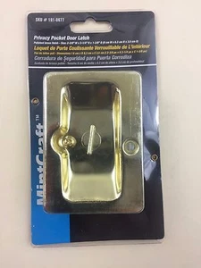 Pocket Door Latch With Privacy Lock, 3-1/4" h X 2-3/8" W  Steel Mintcraft Steel  - Picture 1 of 5