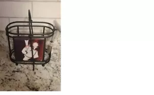 Cypress Jennifer Garant Cafe Chef Black Metal Wire Wine Bottle Holder CADDY NWT - Picture 1 of 4