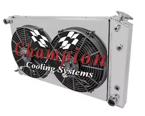 4 Row Champion Radiator For 1966-1980 Chevrolet / GM Cars With Shroud $ 14"Fans - Picture 1 of 5