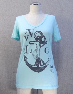 New Volcom Arch Tight Blue Women's Top Classic Top T Shirt WTSH-58 - Picture 1 of 2