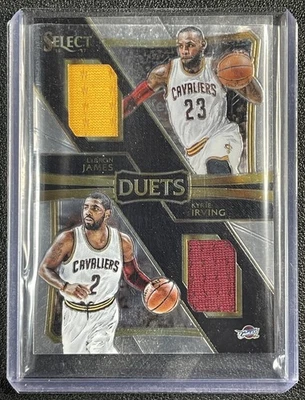 KYRIE IRVING LEBRON JAMES 2016-17 PANINI SELECT #1 DUETS DUAL GU JERSEY 139/149 - Image 1 of 2