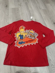 Bart Simpson Old Navy Rot Top Shirt Gr. L 10-12 Kinder Neu Weihnachten - Bild 1 von 2