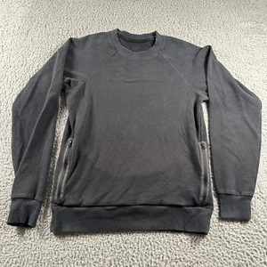 ALO Yoga Impel Sweatshirt Men's Medium Black Long Sleeve Crew Neck with Pockets - Picture 1 of 10