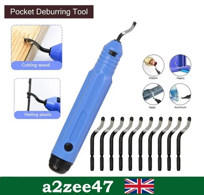 11pcs Deburring Tool Kit High-Speed Steel HSS Rotary Deburr Trimming Tool Handle - Image 1 of 4