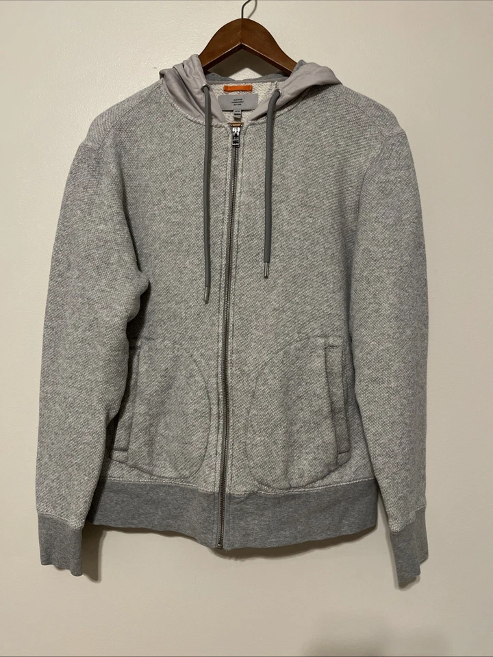 Abrigo Jack Spade Warren Street New York de lona de algodón con capucha gris y cremallera Foto 1 de 3