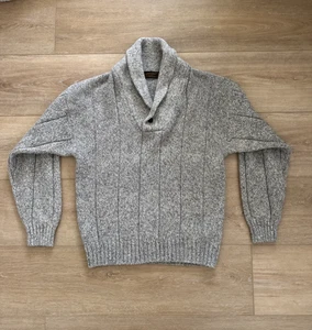 EDDIE BAUER Vintage Wool High Collar Pullover Sweater Men's M Fisherman Gray - Picture 1 of 6