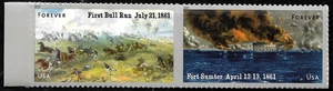 THE CIVIL WAR 1861 US 4522-4523 FT SUMTER BULL RUN WAR HISTORY FOREVER STAMP SET - Picture 1 of 6